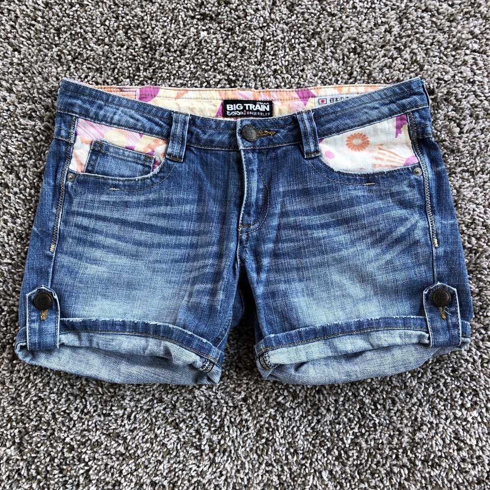 Vintage Big Train Japan Osaka Jean Shorts Jorts Embroidered Made In Japan Y2K